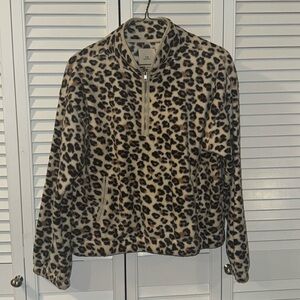 Ladies Cheetah print pullover quarter zip